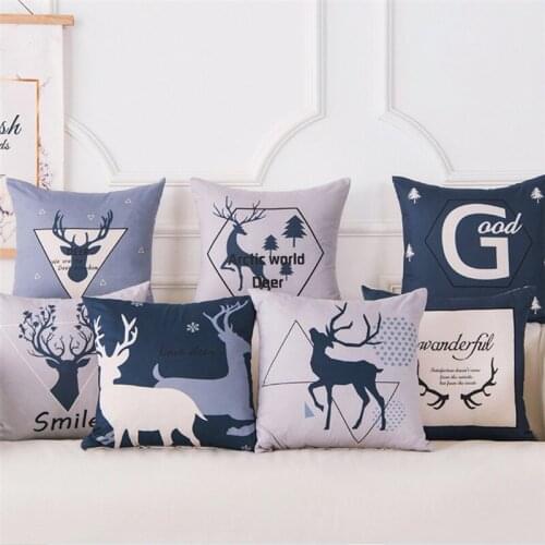 Nordic Printing Cushion For Sofa Throw Pillow Car Chair Home Decor PillowCase Almofadas funda cojin Hap deer