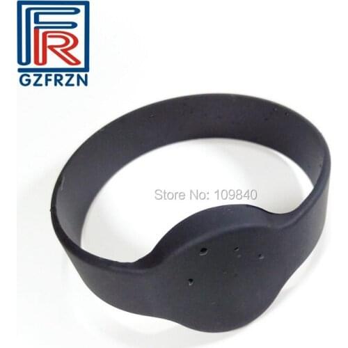 1pcs Black color 65mm RFID silicone wristband ISO14443A proximity bracelet for Swimming pool Gym fitness