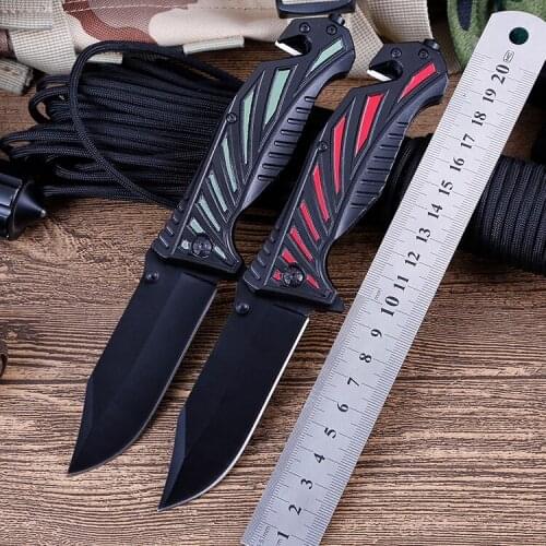 7.88'' Folding Knife Outdoor Survival Tactical Pocket Knife 440C Steel Blade Camping Hiking Hunting Knives Self-defense EDC Tool