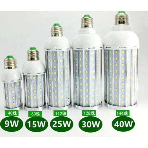 SMD5630 LED Lamp Corn Light E27 9W 15W 25W 30W 40W Bedroom Store Bulb 360 degree Cold|Warm White 110V 220V DHL