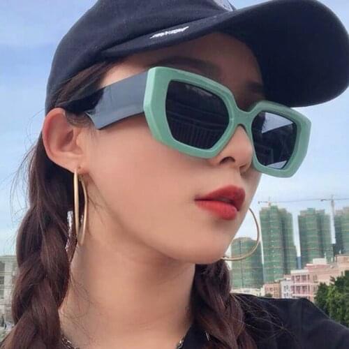 Retro Square Frame Women Men Sunglasses Gray Tan Lens UV400 Eye Protection Girl Sexy Ladies Fashion Outdoor Eyewear