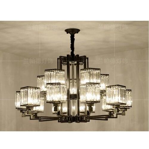 Modern light luxury crystal living room lamp dining room bedroom combination package