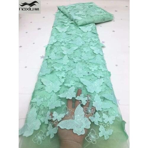 Madison African Cord Lace Fabric 2021 High Quality Guipure Nigerian Lace Fabrics 5 Yards With Sequins For Wedding Party