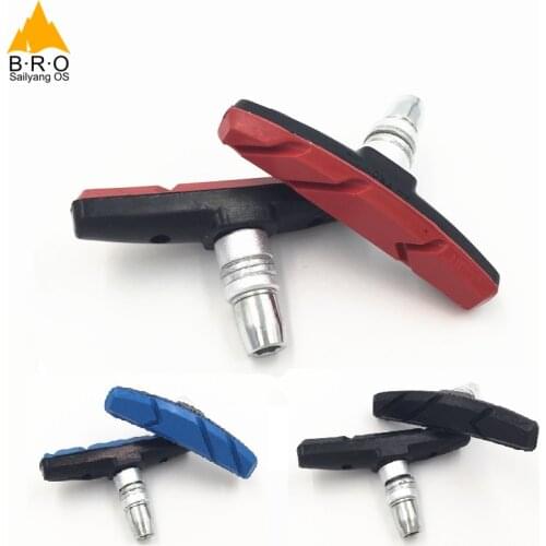 3 colors Blue and Red Bicycle mountain brake V-brake pads with mud trough silent bicycle brake pads road bike brake pads