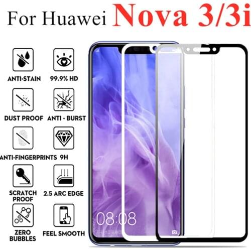 Safety glass on for huawei nova 3i 3 i protecrive glass huavei hauwei navo 3i i3 i 3 screenprotector tremp glas tempered protect