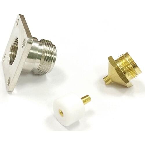 1pc N Female Jack RF Coax Convertor Connector Solder RG405,086" 4-hole panel mount Nickelplated NEW wholesale