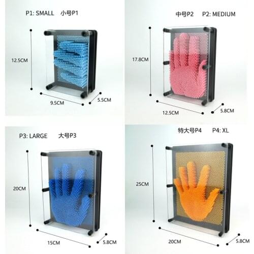 1PC 3D Clone Pin Art Plastic Toy Funny Game Pinart 3D Clone Shape Pin Art Shoumo Colorful Needle Child Get Face Palm Model