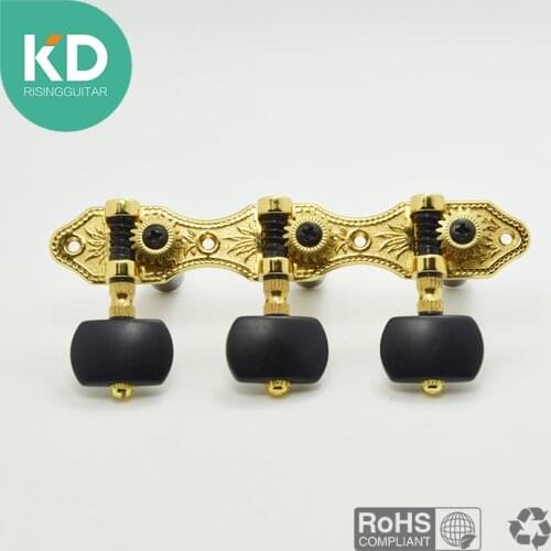 2 PCs per set High end Classical Guitar Tuning Pegs Machine Heads Black Gold color