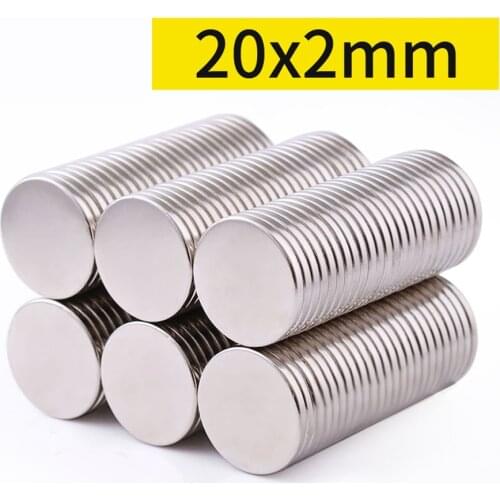 5/10/20/50/100pcs Neodymium Magnets 20mm x 2mm Round Rare Earth Ring Disk Strong Craft Magnets N35