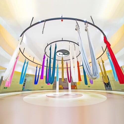 6*2.8 Yoga hammock Solid color anti gravity yoga swing aerial silk Air indoor swing Full yoga training Belts