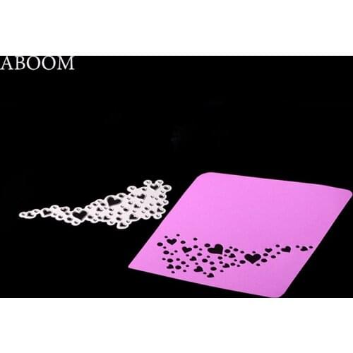 ABOOM 1PC Irregular Hearts Holes Metal Carbon Steel Die Cut Embossing Folder DIY Cutting Dies For Scrapbooking Album Decoration