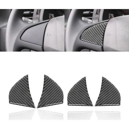 Car Carbon Fiber Steering Wheel Button Frame Cover Sticker Accessories Interior Mouldings for Honda Fit Jazz GK5 sticker