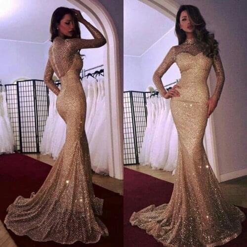 BAZIIINGAAA Luxury Ball Gown Long Woman Gown 2021 Sequins Evening Dresses Parties Robe de bal Plus Size Prom Party Gowns
