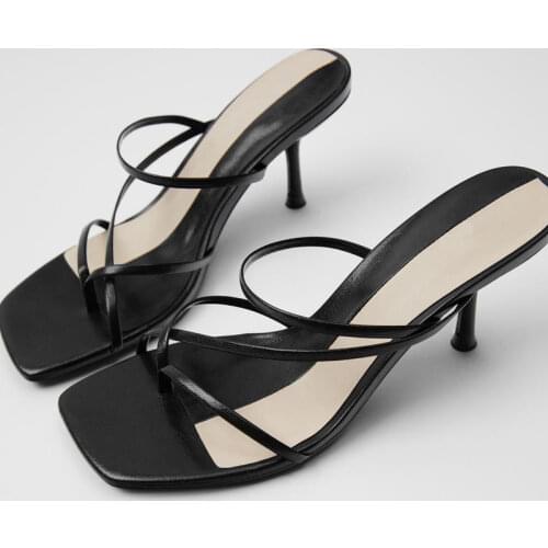 LMCAVASUN ins fashion blogger casual bandage high heel mules shoes sandals women shoes woman women shoes women sandals slippers