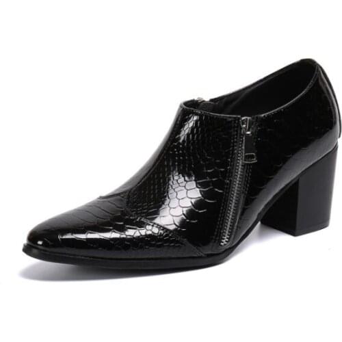 New Fashion Men Boots Genuine Leather High Heels British Autumn Winter Ankle Boots Man Dress Casual Shoes Man Hombre