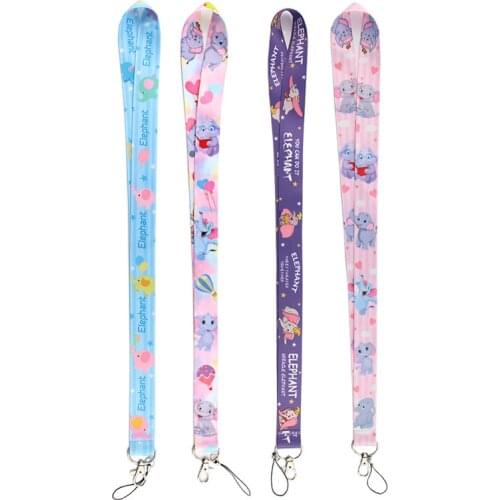 Disney Cartoon Dumbo Neck Lanyard Mobile Phone Straps Elephant Cute Card Badge Gym Key Chain Holder Anti-lost Accessories Gifts