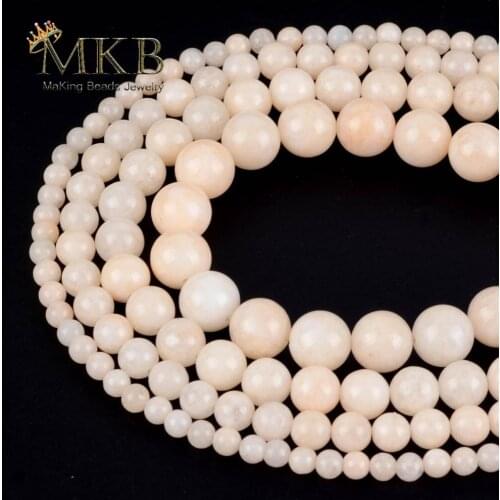 Yellow White Angelite Stone Beads Natural Round Loose Beads For Jewelry Making 4-12mm Diy Bracelet Necklace 15" Strand Wholesale