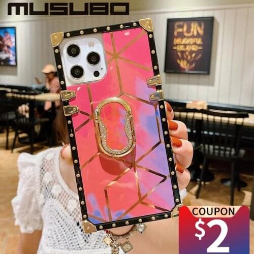 Musubo Luxury Square Phone Case For Samsung Galaxy A51 A50 A70 A71 a02s 5G A72 A32 Funda Silicone Soft Back Cover Girls Fashion