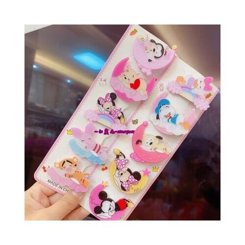 Disney Mickey Minnie Donald Duck Sleep Anime Headwear Kids Accessories Cartoon Hairband Child Girls Hair Pin Birthday Gifts New