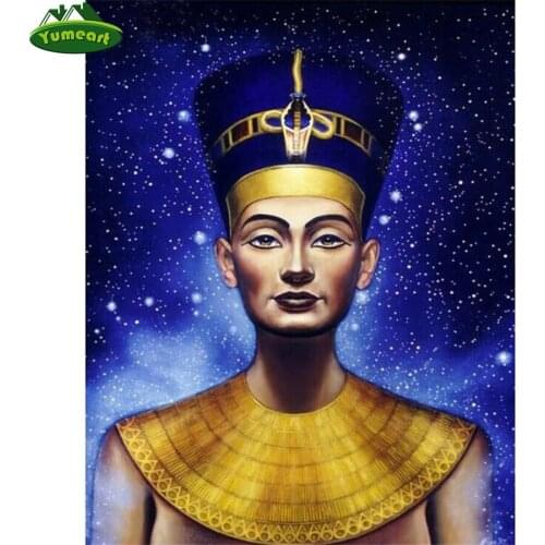 Diy 5D Diamond Painting By Number Nefertiti Man Diamond Embroidery with Sequins Full Square Drill Mosaic Beadwork Wall Stickers