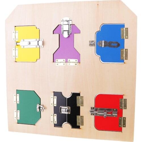 Montessori Door Lock Educational Material Life Daily Practice Toy House School Gift for Children Babies