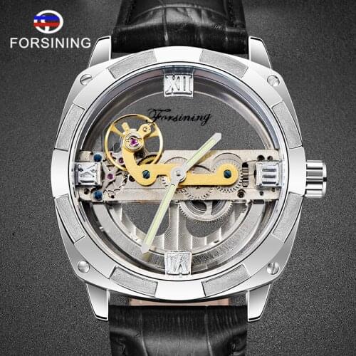 FORSINING 2020 Top Brand Automatic Male Watches Luxury Mens Clocks Leather Strap Business Casual Men Wristwatch
