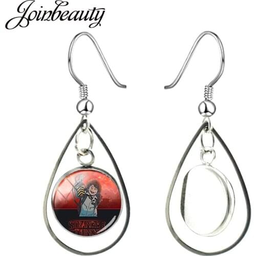 JOINBEAUTY Science Fiction Boy Girl Student Movie Teardrop Pendant Earrings Glass Fashion Water Drop Shape Dangle Earrings QF116