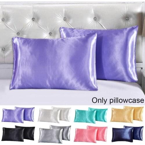 Queen Standard Silk Satin Pillow Case Bedding Pillowcase Smooth For Bed Comfortable Throw Pillow Covers