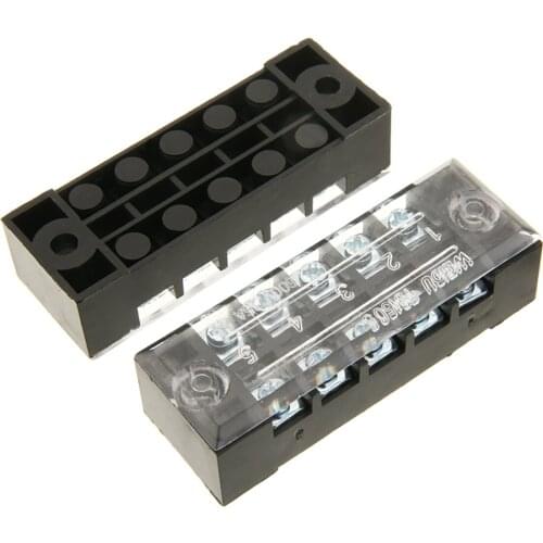 Mayitr 5pcs 600V TB-1505 Dual Row Barrier Screw Terminal Block Strip Wire Connector Wiring Tool with 10x Terminal Barrier Strips