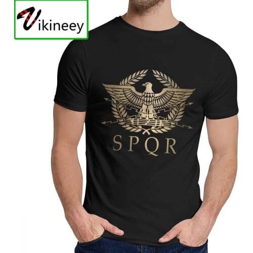 SPQR RoMan Empire Standard Shield Tee Shirt Crewneck Picture Custom Mans Retro Free Shipping US Size Big Size T Shirt
