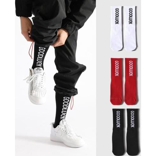 Fashion Harajuku Men Cotton Socks Women Couple Streetwear Hip Hop Ins Letter Sock Casual Colorful Novelty Skateboard Happy Socks