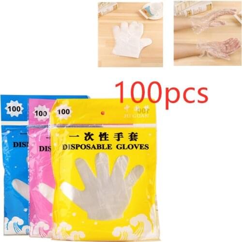 100PCS/Set Disposable Gloves One-off Gloves Food Plastic Gloves for Restaurant Kitchen BBQ Eco-friendly Kitchen Garden accessory