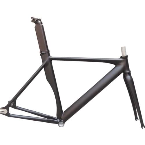 Single Speed Fixie Bike Frame 52cm Fixed Gear Bike Frame Matte Black Fixie Bike Frame Aluminum Fork