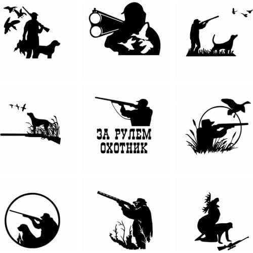 Hunter Car Stickers Hunting Adventure Decal for Auto Body Cars Head Engine Cover Windows Decoration Wrap KK Vinyl 21cm*23cm