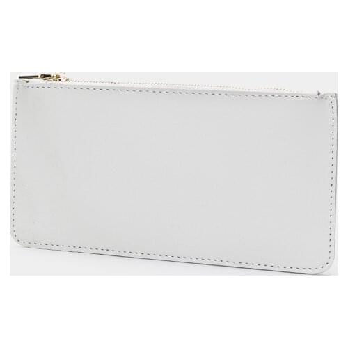 Flat design portable mini small capacity pencil case for college students, simple leather zipper pen case for men and women high