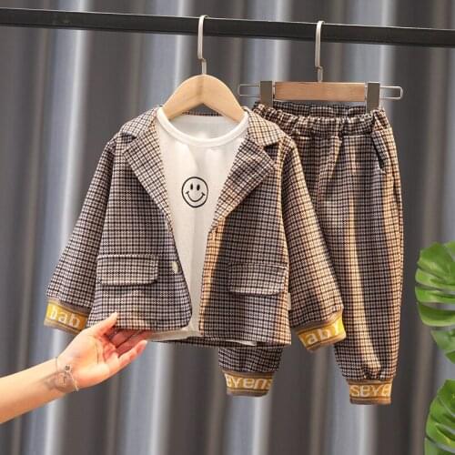 Baby Boy Sports Suit Clothing Sets Kids Cartoon Outfits Suit Fashion Coats+Shirt+Pants 3pcs Toddler Infant Kids Casual Clothes