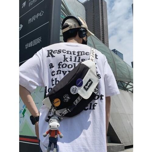 Japanese Style Messenger Bag Mens Large Capacity Casual Versatile Single Shoulder Bag Fashion Trend Waist Bag Female Chest bag