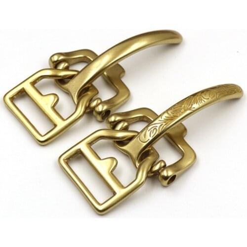 1Set Solid Brass Cavalry Belt Claw Clasps Clip Buckle For Bag Strap Jeans Webbing DIY Handmade Leather Craft Accessories