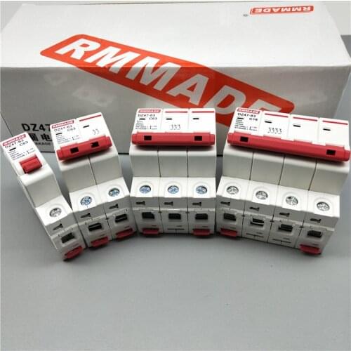 1PCS AC220V-400V DZ47 1P 2P 3P 4P 1A2A6A10A16A20A25A32A40A50A63A125A Mini Circuit Breaker Cutout Miniature Household Air Switch
