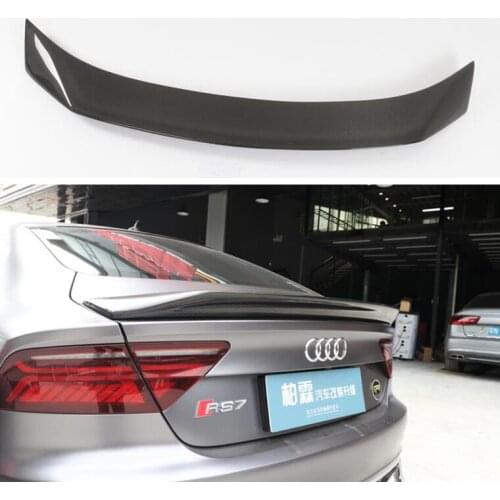 High Quality REAL CARBON FIBER REAR WING TRUNK LIP TAIL SPOILER FOR AUDI A7 S7 RS7 SLINE 2012 2013 2014 2015 2016 2017 2018