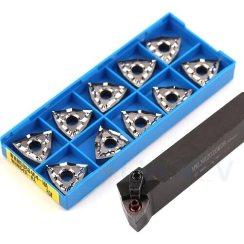 WWLNR2020 WWLNR2525M08 WWLNL External Turning Tool Holder +10 pcs WNMG High Temperature Coating Carbide Inserts Lathe Tools Set