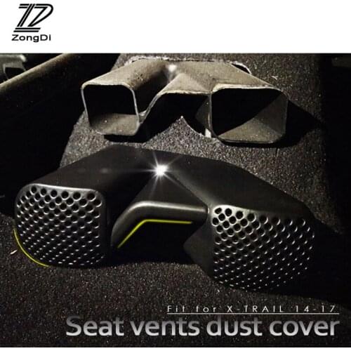 ZD 2pc For Nissan X-trail T32 Xtrail Rogue 2014 2015 2016 2017 2018 car seat air conditioner air outlet protective cover sticker