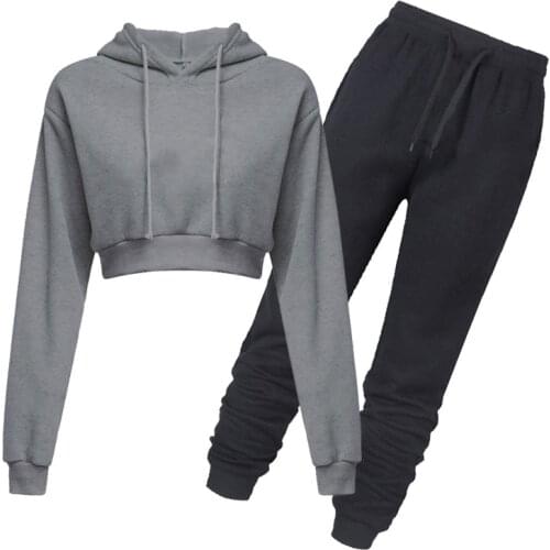 Ladies' New Solid Cropped Cotton Casual Hooded Short Sweater Spring And Autumn