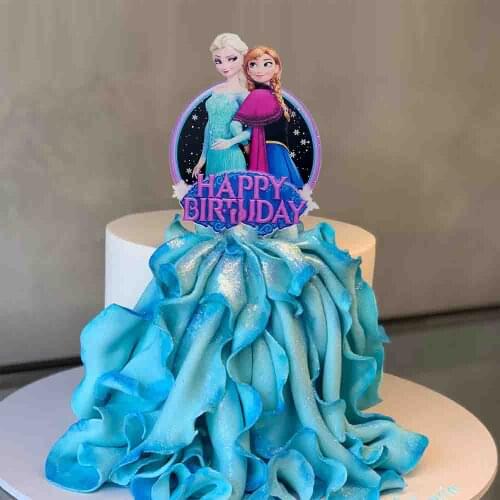 1Pcs Cake Topper Frozen Mickey Mouse McQueen Kids Birthday Party Decoration Kids Cake Topper Anniversaire Cake Supplies