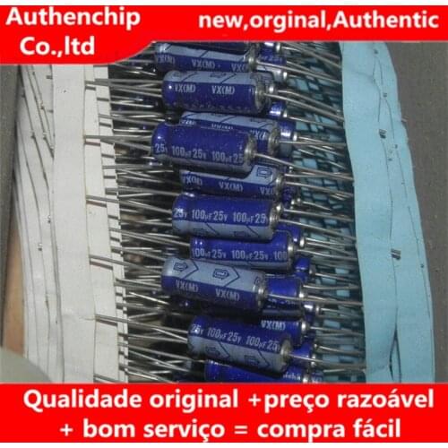 10pcs orginal new 25V100UF 100uf25v VX axial horizontal electrolytic capacitor 6*16
