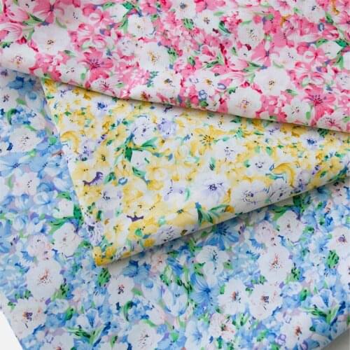 145x50cm 60s Summer Thin Soft Comfort Printing Poplin Sewing Fabric, Making Childrens Womens Dress Clothing Cloth