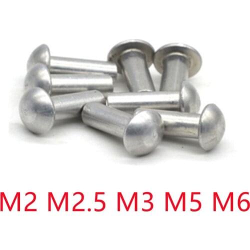 20-100pcs m2 m3 m4 m5 m6 Round Aluminum Round Solid Rivet self-plugging Rivet