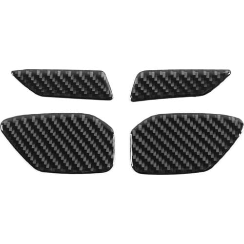 4Pcs/set Car Interior Door Handle Bowl Cover Stickers For Chevrolet Camaro 2016+ Real Carbon Fiber Auto Accessory