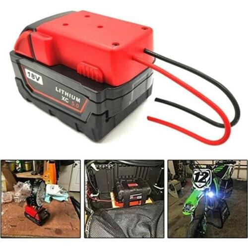 Battery Adapter For Milwaukee M18 Li-Ion Battery Power Connector Adapter With 12 Awg Wires Connectors Conversion DIY Power Tool