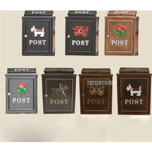 Aluminum Mailbox With Lock Home Vintage Letter Newspaper Post Box Ourdoor Garden Waterproof Pastoral Rural Style Mailbox